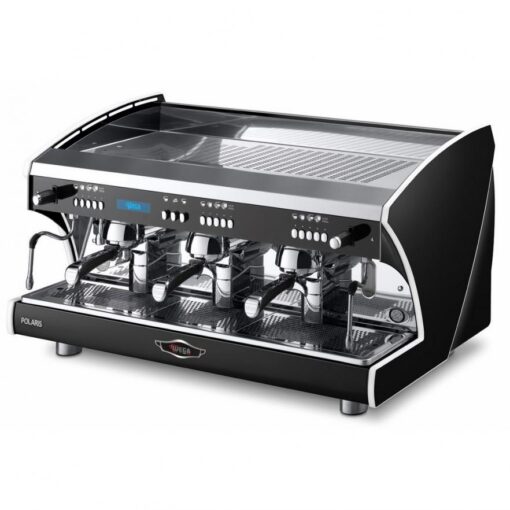 Wega Polaris μαύρη μηχανή καφέ με 3 group
