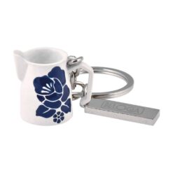 γαλατιέρα λευκή με λουλούδια μπρελόκ key ring