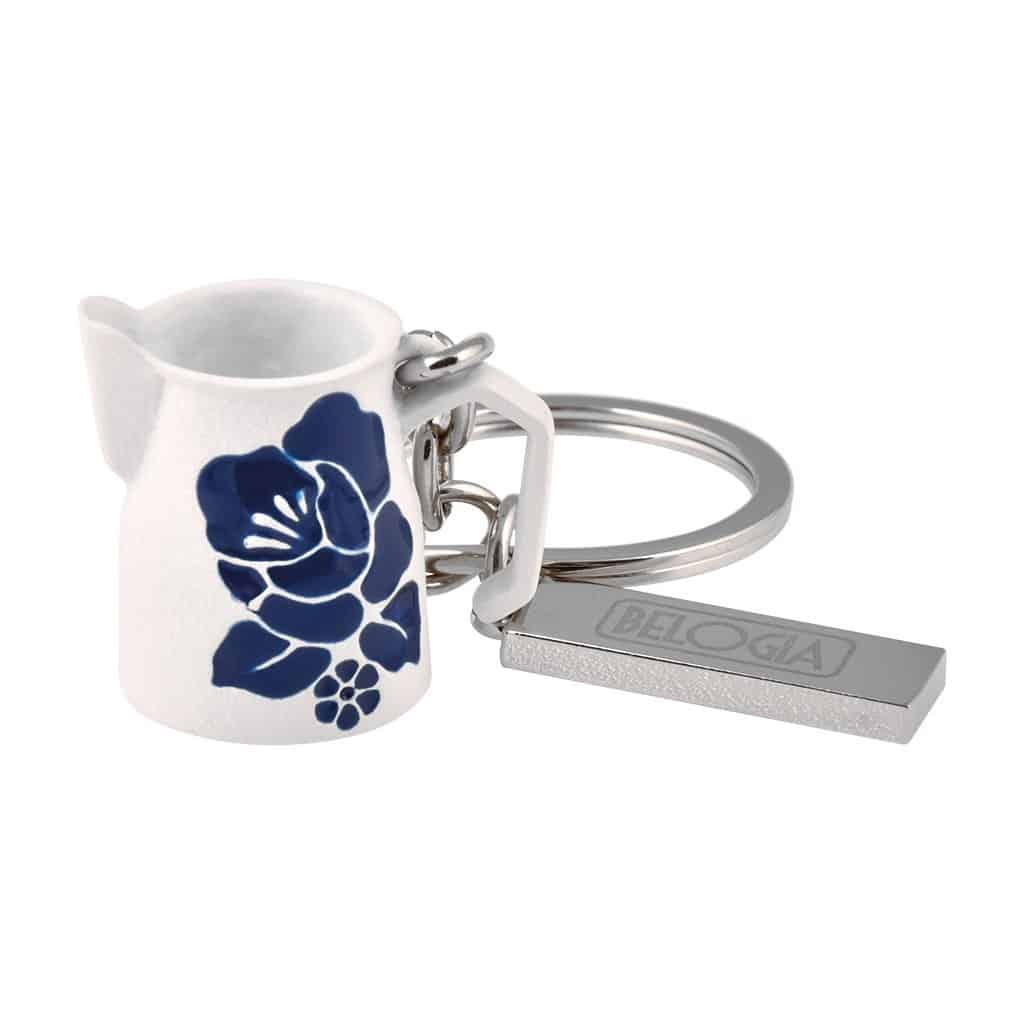 γαλατιέρα λευκή με λουλούδια μπρελόκ key ring