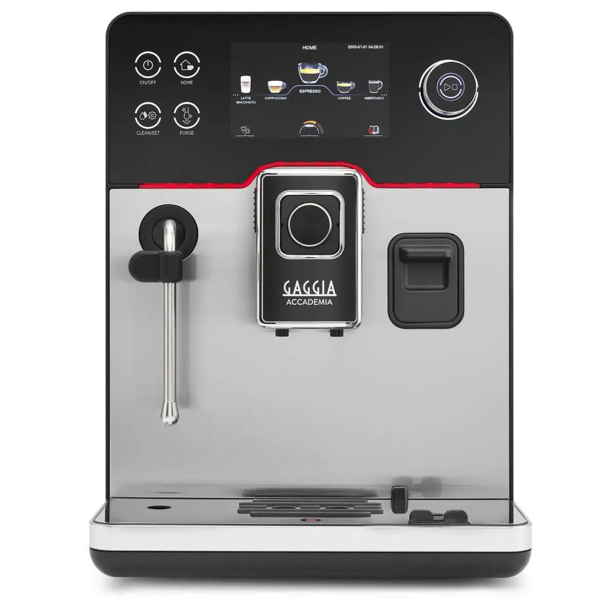 GAGGIA New Accademia Inox μηχανή καφέ εμπρός