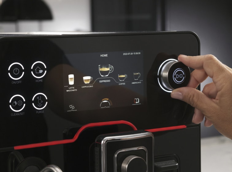Gaggia Accademia Glass Black push button panel