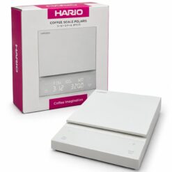 hario polaris ζυγαριά λευκή με το κουτί της