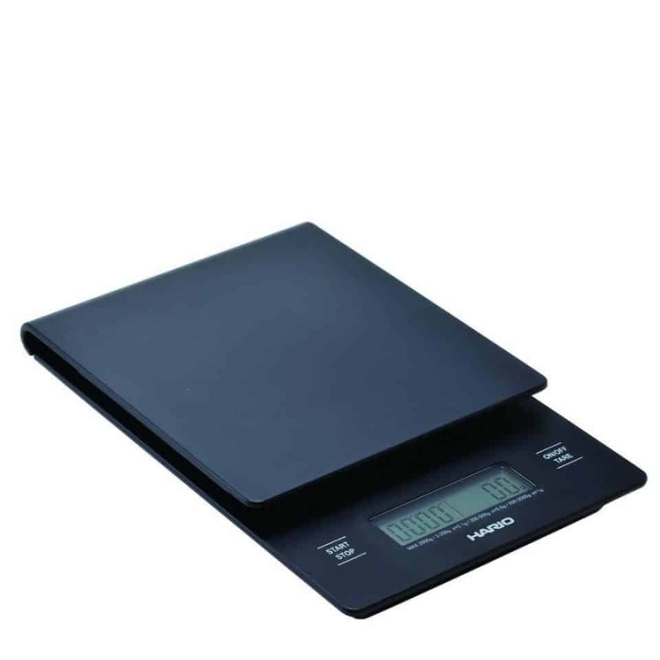 HARIO V60 Drip Scale Ζυγαριά Καφέ με Χρονόμετρο μαύρη πλάγια